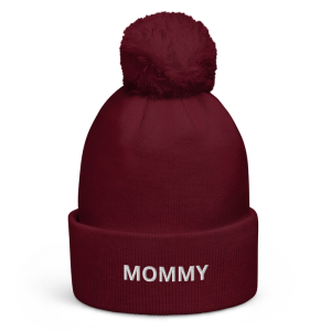 Pom pom beanie Mommy – Bordeaux