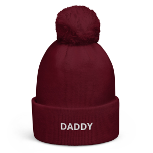Pom pom beanie Daddy – Bordeaux