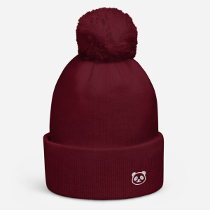 Pom pom beanie panda – Bordeaux