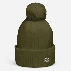 Pom pom beanie panda – Moss Green