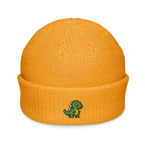 Pixel Dino Fisherman – Gold