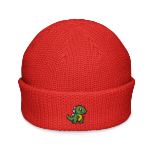 Pixel Dino Fisherman – Rot