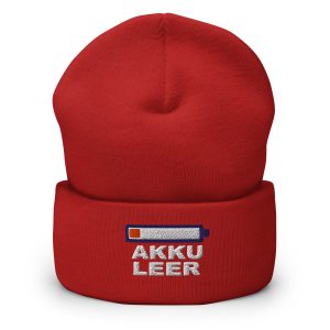 Akku leer Classic Beanie – Rot
