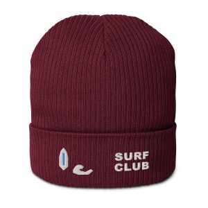 Surf – Icon & Text Organic Beanie – Bordeaux