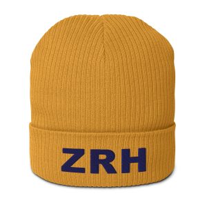 ZRH – Text Organic Beanie – Mustard Yellow