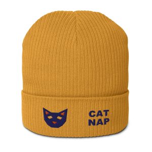 Cat Nap Organic Beanie – Mustard Yellow